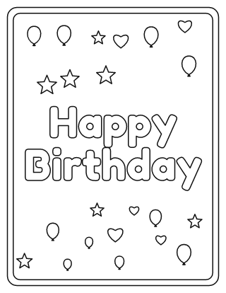 Happy Birthday Coloring Page