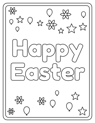 Happy Easter Coloring Page