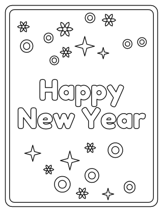 Happy New Year Coloring Page