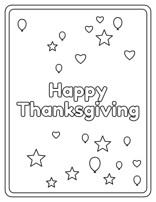 Happy Thanksgiving Coloring Page