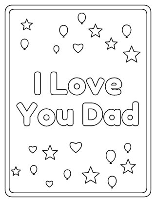 I Love You Dad Coloring Page