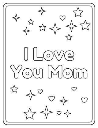 I Love You Mom Coloring Page