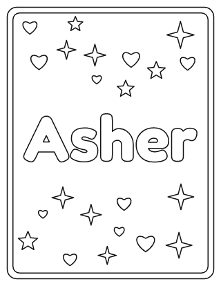 Asher Name Coloring Page