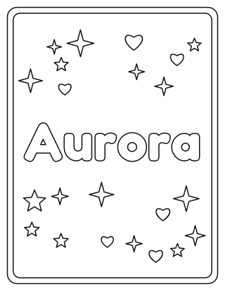 Aurora Name Coloring Page