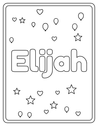 Elijah Name Coloring Page