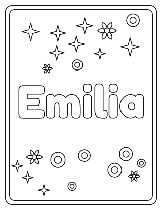 Emilia Name Coloring Page