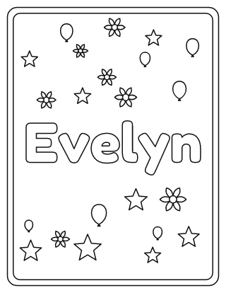 Evelyn Name Coloring Page