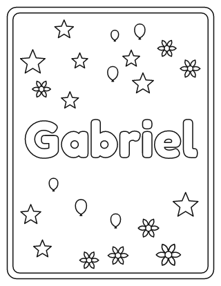 Gabriel Name Coloring Page