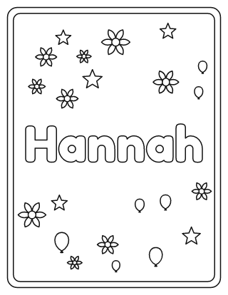 Hannah Name Coloring Page