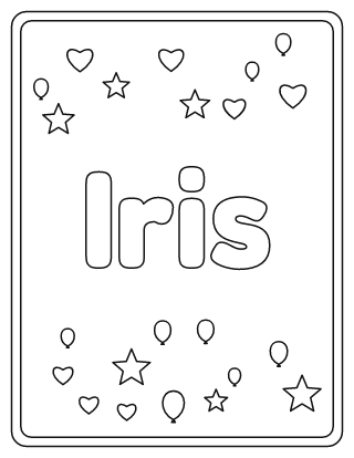 Iris Name Coloring Page