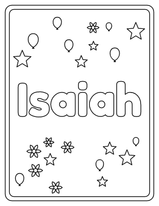 Isaiah Name Coloring Page