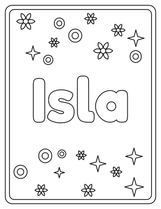 Isla Name Coloring Page