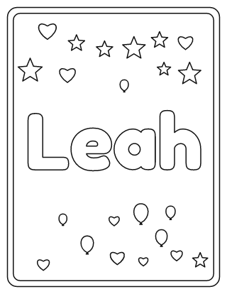 Leah Name Coloring Page