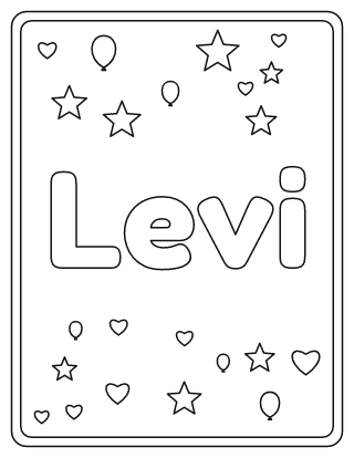 Levi Name Coloring Page