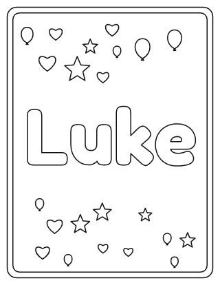 Luke Name Coloring Page