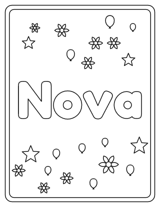 Nova Name Coloring Page