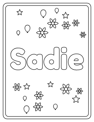 Sadie Name Coloring Page