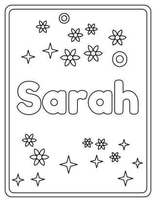 Sarah Name Coloring Page
