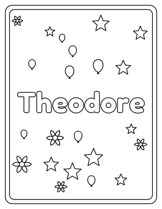 Theodore Name Coloring Page